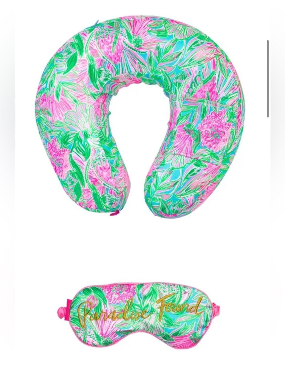 Lilly Pulitzer Travel Neck Pillow and Eye Mask